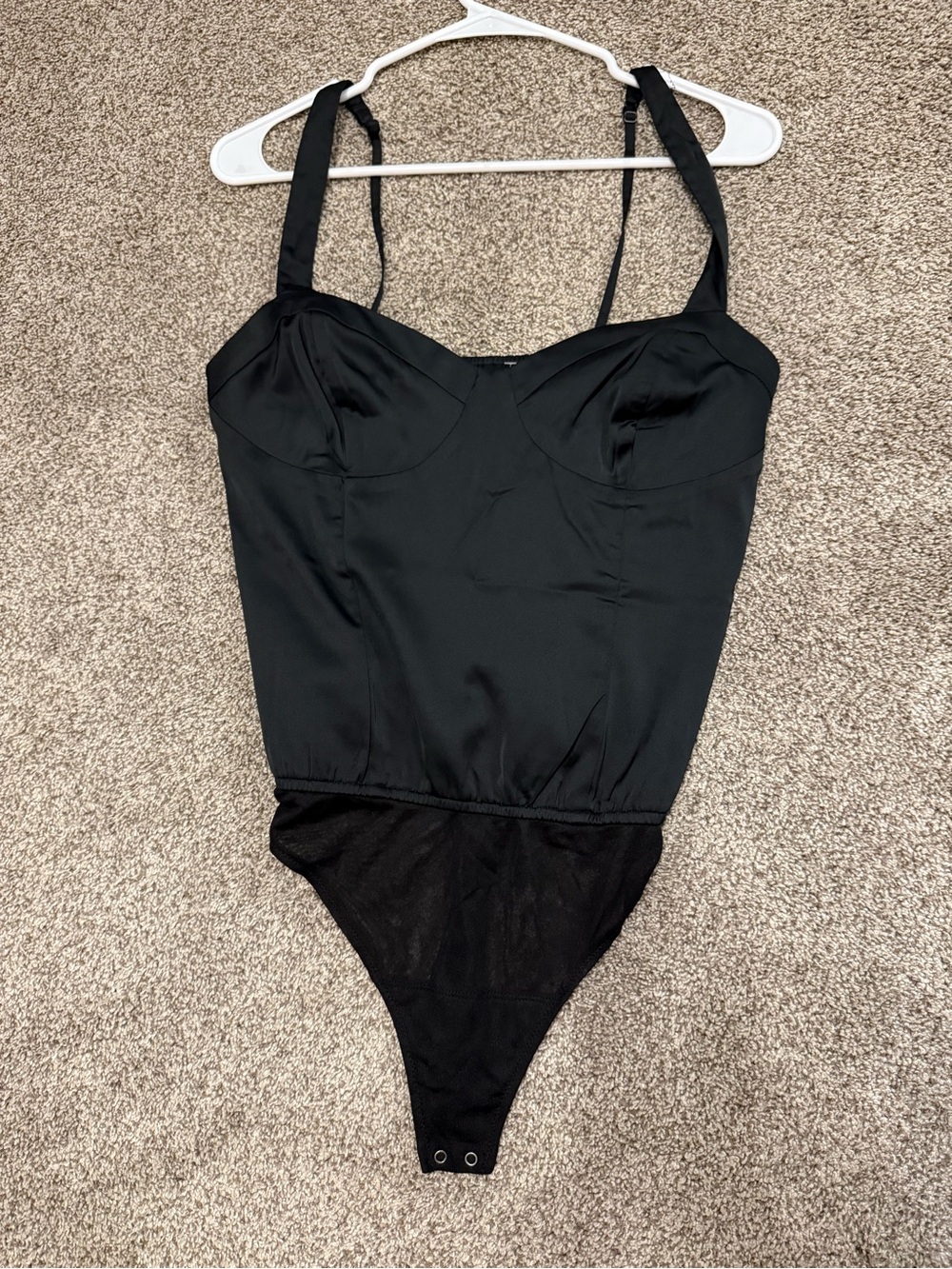 Abercrombie & Fitch Black Satin Corset Style Bodysuit